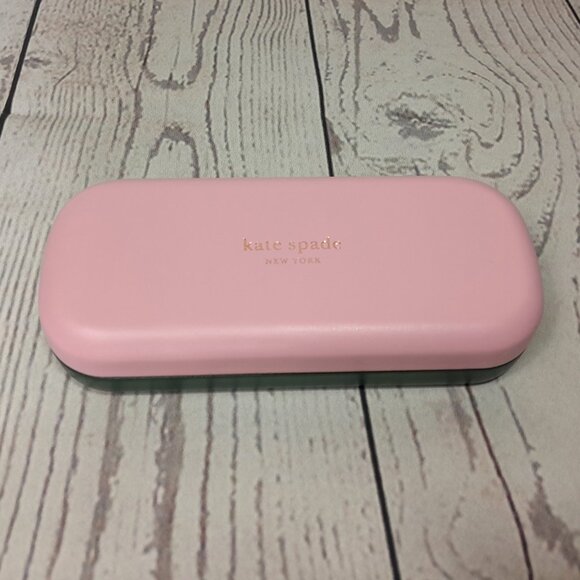 Kate Spade New York Eyeglass Sunglass Hard Case Pink Green With Cloth - Picture 2 of 11